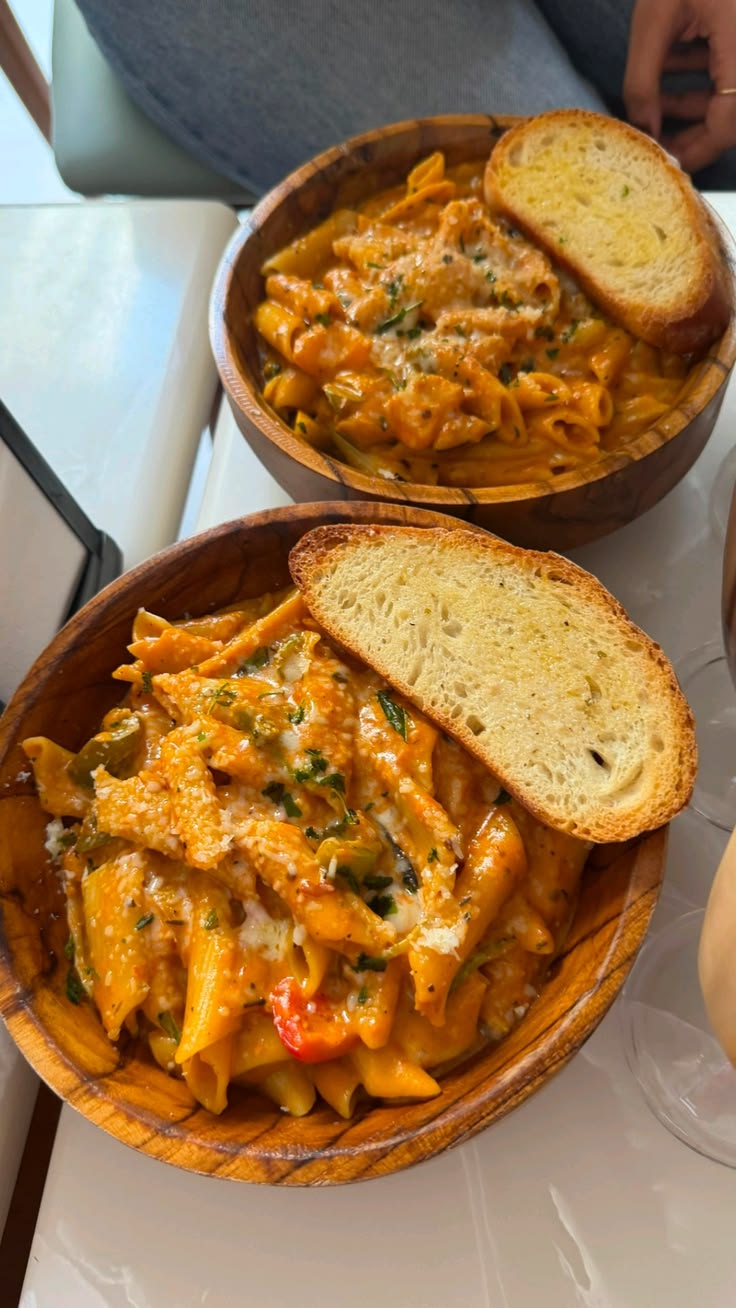 School Life Pasta and Garlic bread